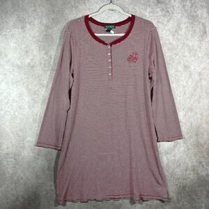 Lauren Ralph‎ Lauren Womens Large Red White Striped Knee Length